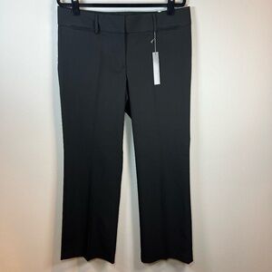 Ann Taylor Loft Womens Marisa Trouser Pants Black Flat Front Stretch NEW Size 12